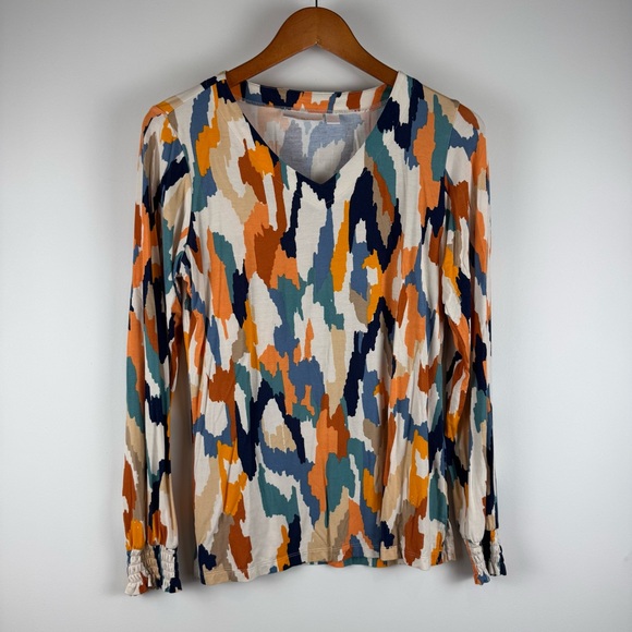 Belle Kim Gravel Multicolor Abstract Print Women's Top ~ XXS - Picture 1 of 11